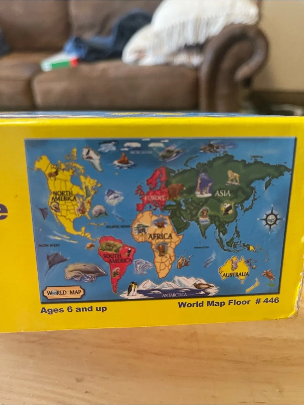 Melissa And Doug World Map Jumbo Floor Puzzle 33pc 2x3 Feet